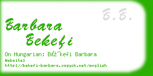 barbara bekefi business card